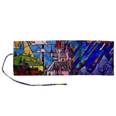 Beauty Stained Glass Castle Building Roll Up Canvas Pencil Holder (m) by Cowasu