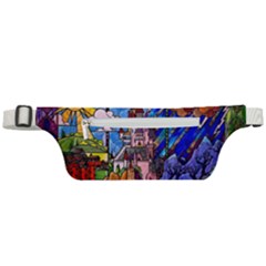 Beauty Stained Glass Castle Building Active Waist Bag by Cowasu