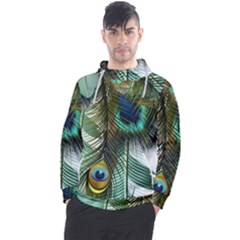 Peacock Feathers Feather Blue Green Men s Pullover Hoodie by Cowasu