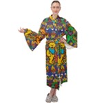 Grateful Dead Pattern Maxi Velvet Kimono