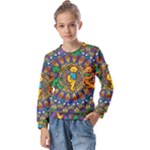 Grateful Dead Pattern Kids  Long Sleeve Tee with Frill 