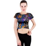 The Game Monster Stained Glass Crew Neck Crop Top