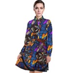 The Game Monster Stained Glass Long Sleeve Chiffon Shirt Dress