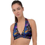 The Game Monster Stained Glass Halter Plunge Bikini Top