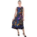The Game Monster Stained Glass Midi Tie-Back Chiffon Dress