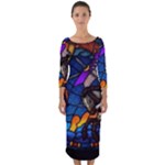 The Game Monster Stained Glass Quarter Sleeve Midi Bodycon Dress