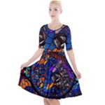 The Game Monster Stained Glass Quarter Sleeve A-Line Dress