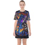 The Game Monster Stained Glass Sixties Short Sleeve Mini Dress
