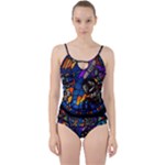 The Game Monster Stained Glass Cut Out Top Tankini Set