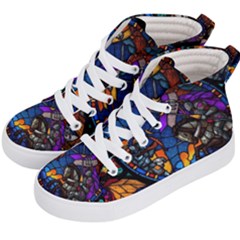 The Game Monster Stained Glass Kids  Hi-top Skate Sneakers by Cowasu