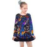 The Game Monster Stained Glass Kids  Long Sleeve Dress