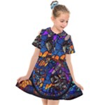 The Game Monster Stained Glass Kids  Short Sleeve Shirt Dress