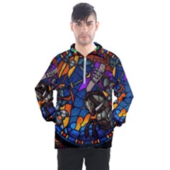 The Game Monster Stained Glass Men s Half Zip Pullover by Cowasu