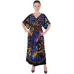 The Game Monster Stained Glass V-Neck Boho Style Maxi Dress