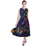 The Game Monster Stained Glass Round Neck Boho Dress