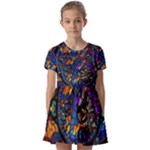 The Game Monster Stained Glass Kids  Short Sleeve Pinafore Style Dress