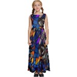 The Game Monster Stained Glass Kids  Satin Sleeveless Maxi Dress