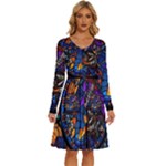 The Game Monster Stained Glass Long Sleeve Dress With Pocket
