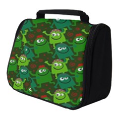 Green Monster Cartoon Seamless Tile Abstract Full Print Travel Pouch (small)