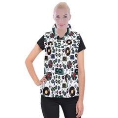 Records Vinyl Seamless Background Women s Button Up Vest by Bangk1t