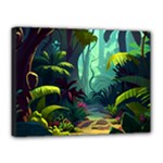 Rainforest Jungle Cartoon Animation Background Canvas 16  x 12  (Stretched)