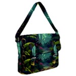 Rainforest Jungle Cartoon Animation Background Buckle Messenger Bag