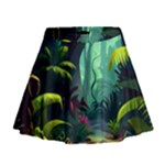 Rainforest Jungle Cartoon Animation Background Mini Flare Skirt