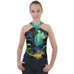 Rainforest Jungle Cartoon Animation Background Cross Neck Velour Top