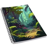 Rainforest Jungle Cartoon Animation Background 5.5  x 8.5  Notebook