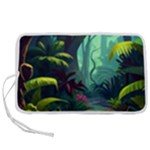 Rainforest Jungle Cartoon Animation Background Pen Storage Case (M)