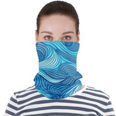 Ocean Waves Sea Abstract Pattern Water Blue Face Seamless Bandana (adult) by Ndabl3x