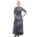 Peacock Feathers Peacock Bird Feathers Half Sleeves Maxi Dress View2