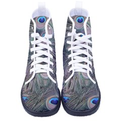 Peacock Feathers Peacock Bird Feathers Women s High-top Canvas Sneakers by Ndabl3x