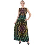 Circuit Hexagonal Geometric Pattern Background Pattern Chiffon Mesh Boho Maxi Dress