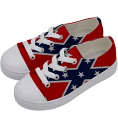 Rebel Flag  Kids  Low Top Canvas Sneakers by Jen1cherryboot88