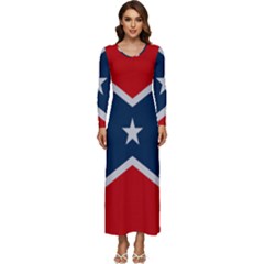 Rebel Flag  Long Sleeve Longline Maxi Dress by Jen1cherryboot88