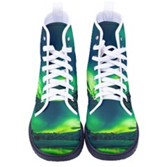 Iceland Aurora Borealis Men s High-top Canvas Sneakers by Cowasu