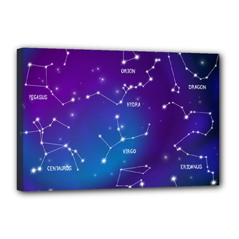 Realistic Night Sky With Constellations Canvas 18  X 12  (stretched) by Cowasu