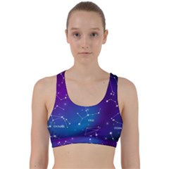 Realistic Night Sky With Constellations Back Weave Sports Bra by Cowasu