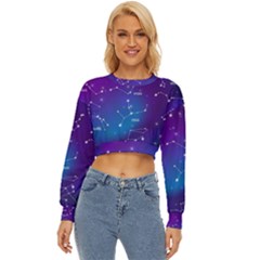 Realistic Night Sky With Constellations Lightweight Long Sleeve Sweatshirt by Cowasu