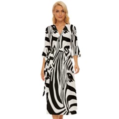 Animal Cute Pattern Art Zebra Midsummer Wrap Dress