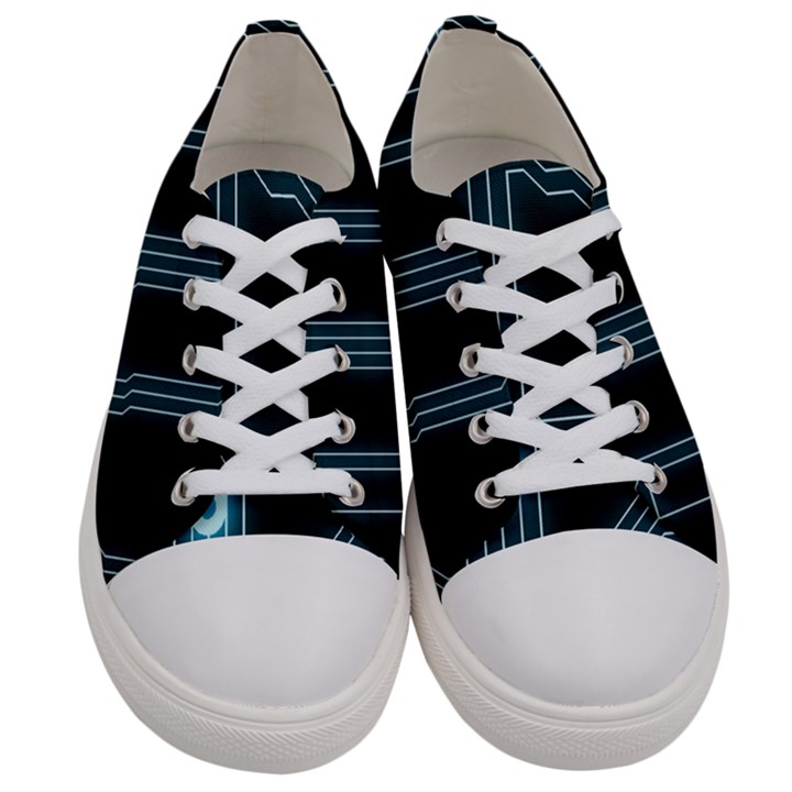 A Completely Seamless Background Design Circuitry Women s Low Top Canvas Sneakers