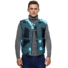 A Completely Seamless Background Design Circuitry Men s Short Button Up Puffer Vest	 by Amaryn4rt