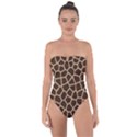 Giraffe Animal Print Skin Fur Tie Back One Piece Swimsuit View1