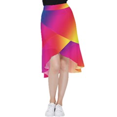 Rainbow Colors Frill Hi Low Chiffon Skirt by Amaryn4rt