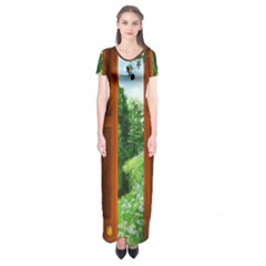 Beautiful World Entry Door Fantasy Short Sleeve Maxi Dress by Amaryn4rt