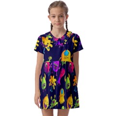 Space Patterns Kids  Asymmetric Collar Dress by Amaryn4rt