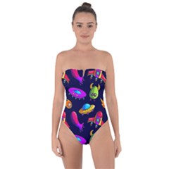 Space Pattern Tie Back One Piece Swimsuit by Amaryn4rt