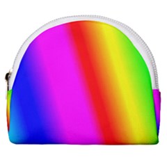Multi Color Rainbow Background Horseshoe Style Canvas Pouch by Amaryn4rt