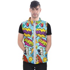 Comic Elements Colorful Seamless Pattern Men s Puffer Vest by Amaryn4rt